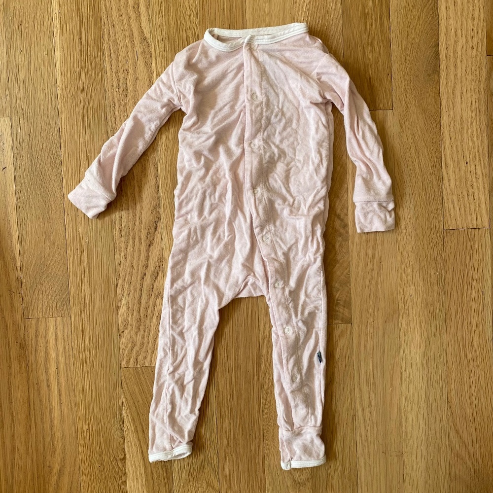 KicKee Pants Button Onesie Pajamas with Diaper Flap Rubber Duckie